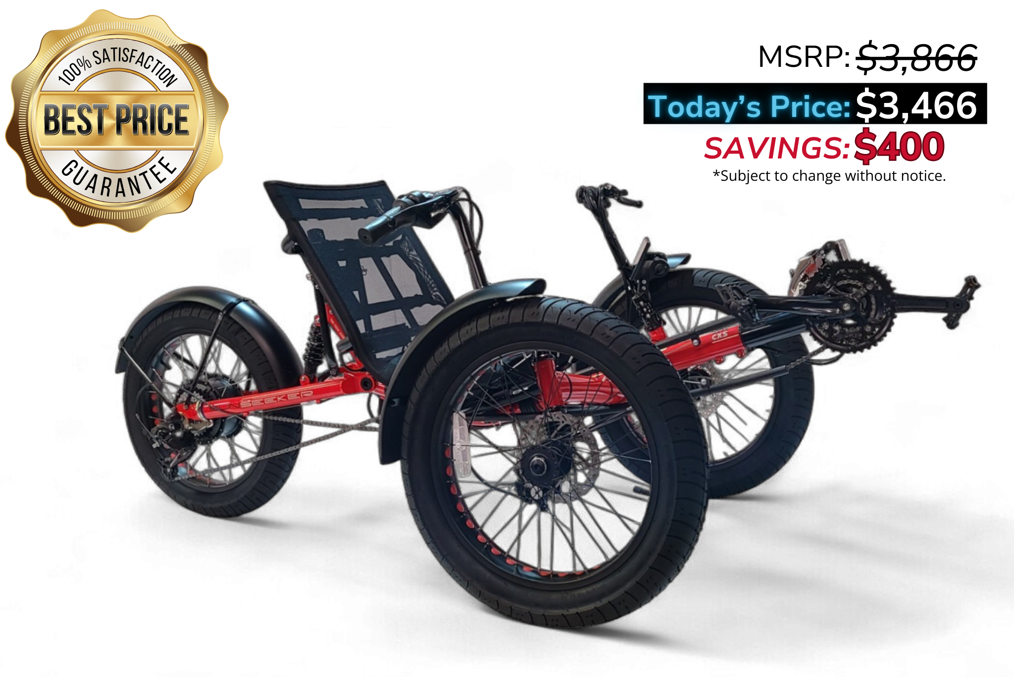 Sun Fat Tad CXS Tadpole Electric Trike ElectricTrike