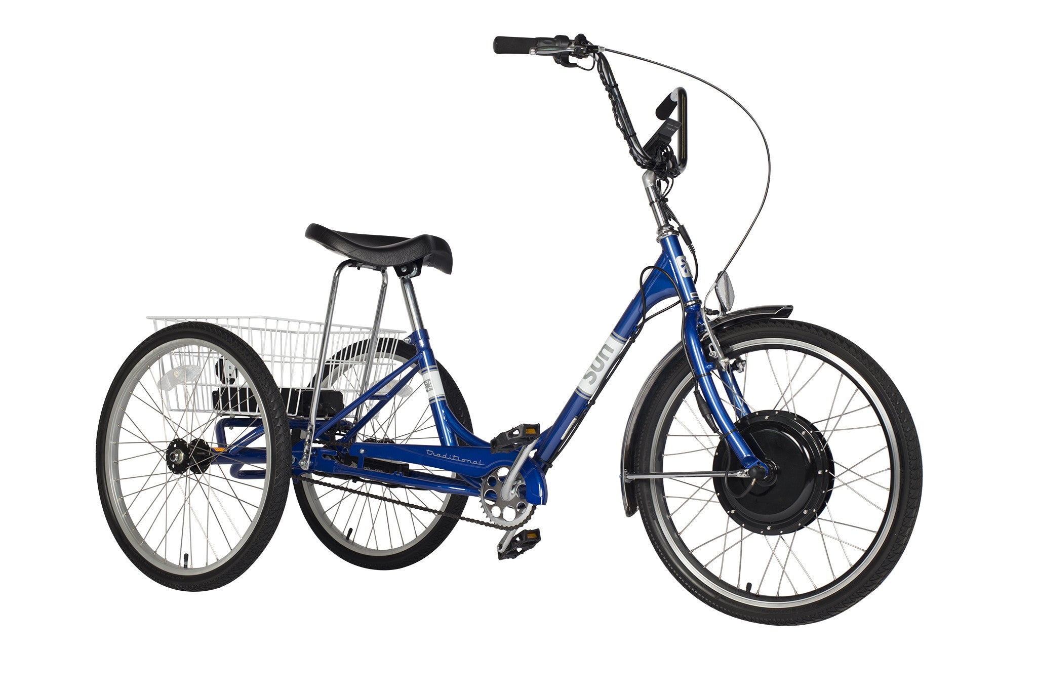 Traditional 24 Electric Trike, Blue Metallic color