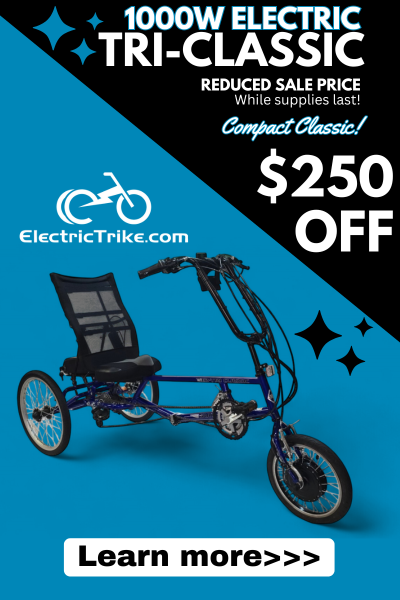EZ Tri-Classic Electric Trike - User-Friendly Electric Trike for Everyday Riding