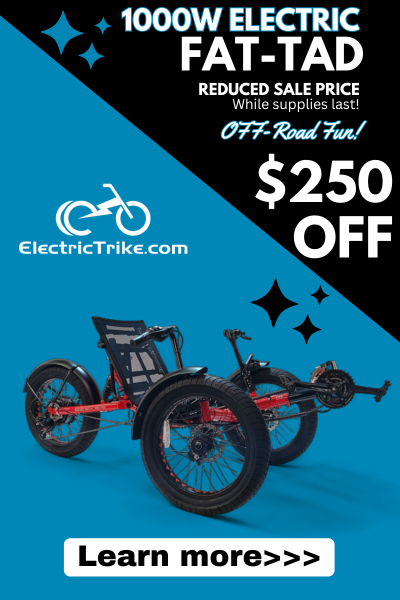 Electric Fat-Tad Side View - High Performance Electric Recumbent Trike