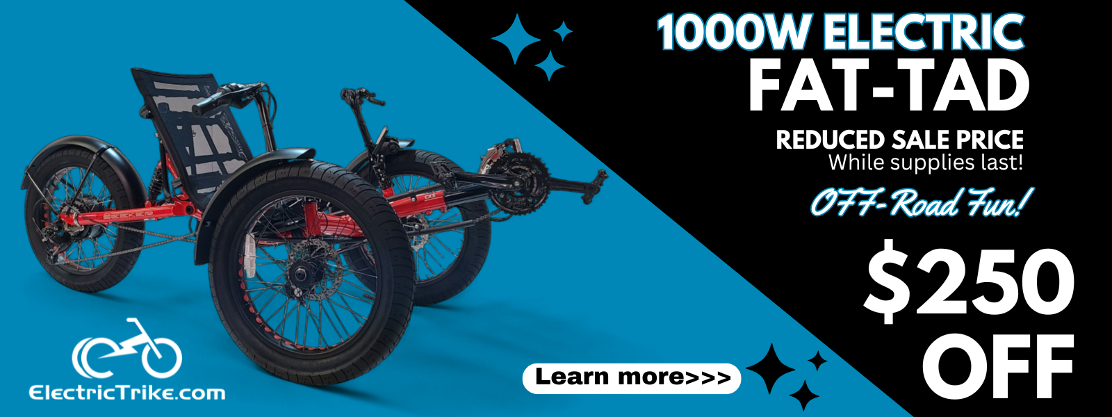 Electric Fat-Tad - Full-Suspension Electric Recumbent Trike with 750W Motor